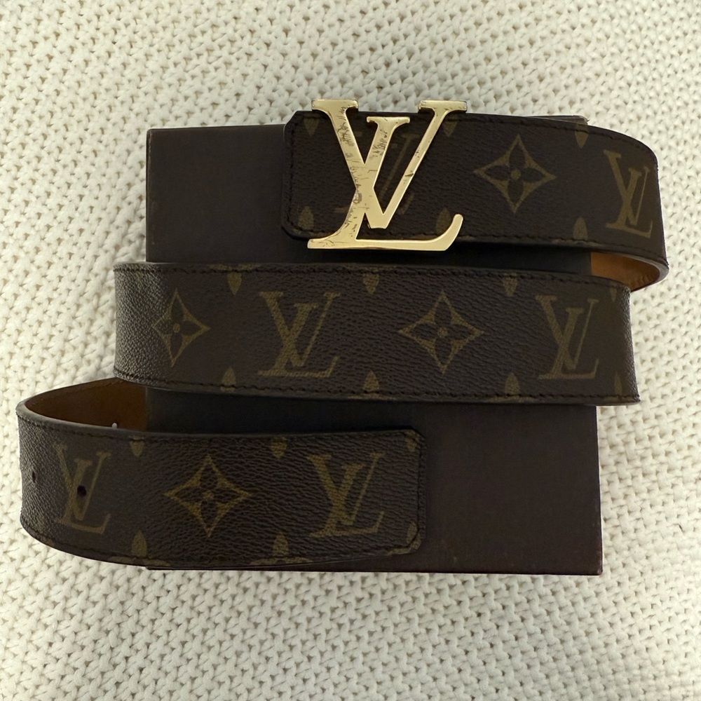 Louis Vuitton Brown and Gold Monogram Belt